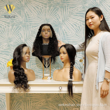 Wig Vendors Swiss Lace Frontal Natural  Raw Unprocessed Brazilian 100% Cuticle Aligned Straight Human Hair Lace front Wig